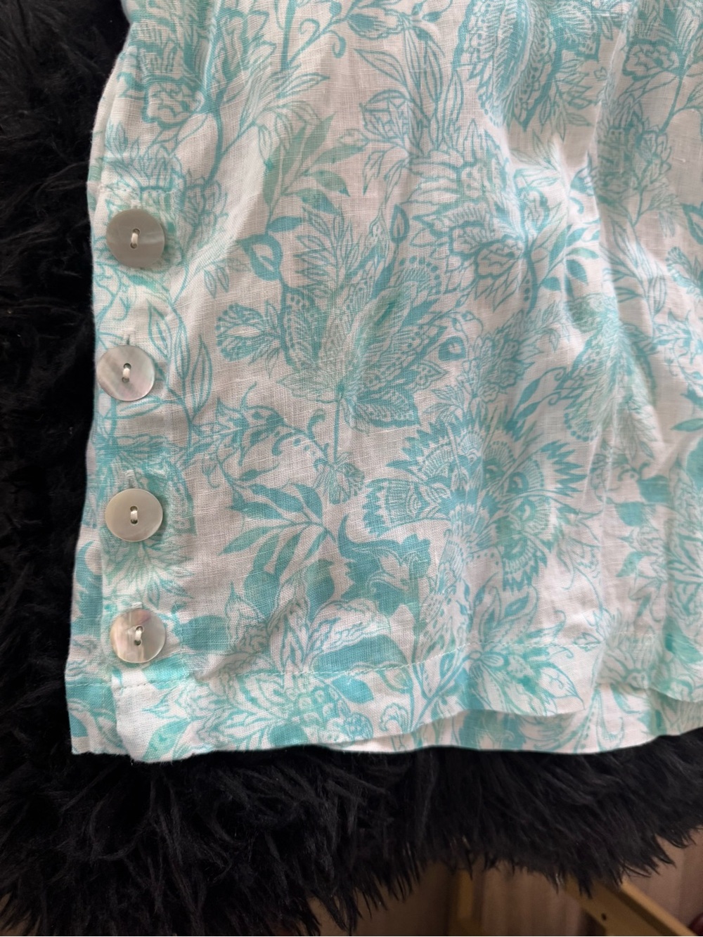 Sigrid Olsen Aqua Floral Tunic Top - Picture 2 of 5
